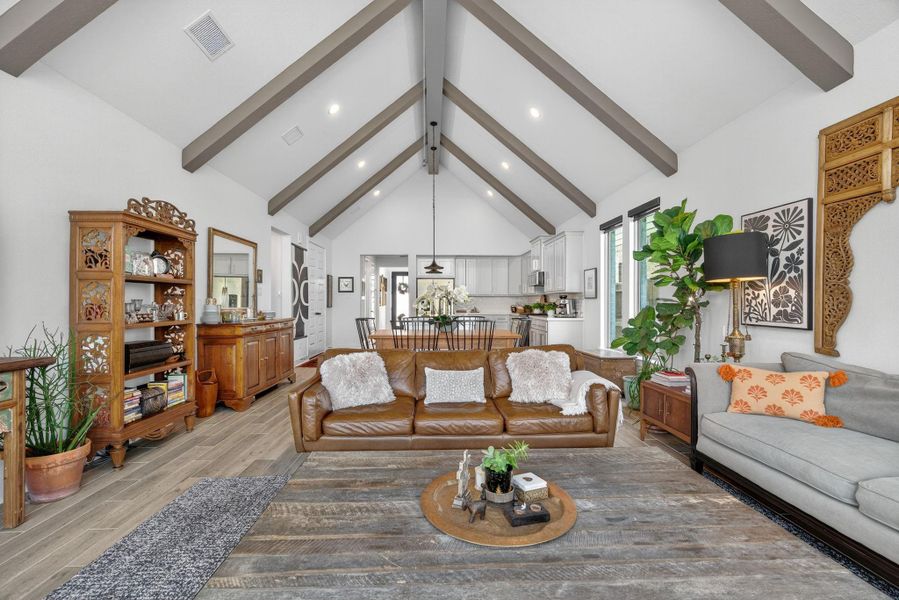 The Vaulted Beamed Ceiling really sets this home apart! 31418 Golden Cliffs Ln., Fulshear, TX 77441 The Vaulted Beamed Ceiling really sets this home apart! 31418 Golden Cliffs Ln., Fulshear, TX 77441