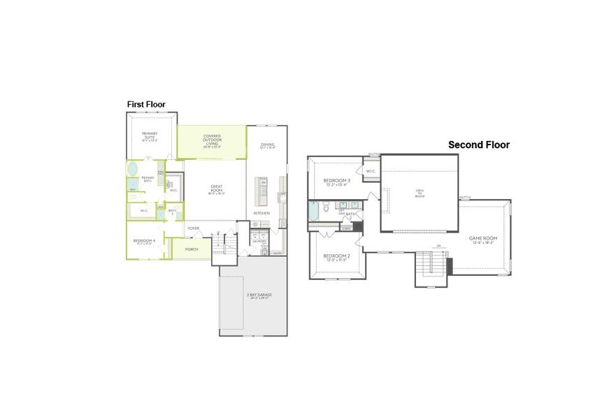 2D floor plan layout of this home in Painted Tree, McKinney, TX (Image 3).