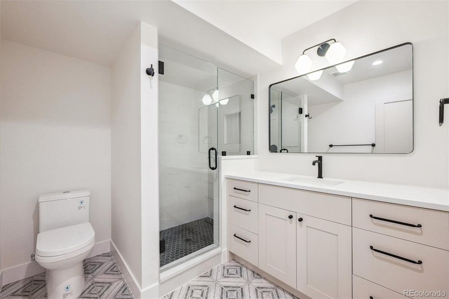 Guest bedroom with full egress window and large closet