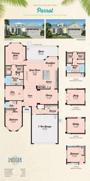 2D floor plan layout for the Parrot by Minto Communities in Latitude Margaritaville Hilton Head, Hardeeville, SC (Image 3). 2D floor plan layout for the Parrot by Minto Communities in Latitude Margaritaville Hilton Head, Hardeeville, SC (Image 3).