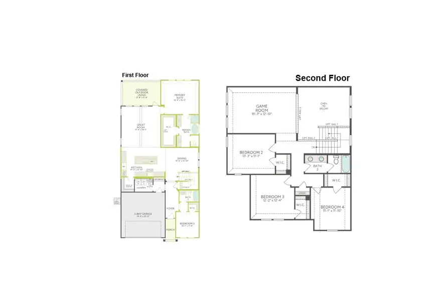 2D floor plan layout of this home in Treeline, Justin, TX (Image 3).