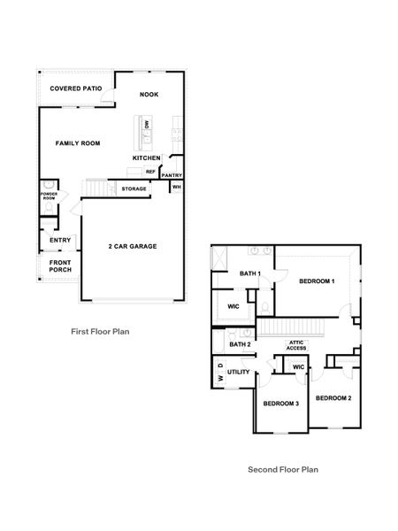 2D floor plan layout for the The Emma by D.R. Horton in Carillon, Manor, TX (Image 3).