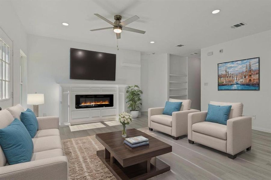 Image is virtually staged, furniture and decor are virtually added