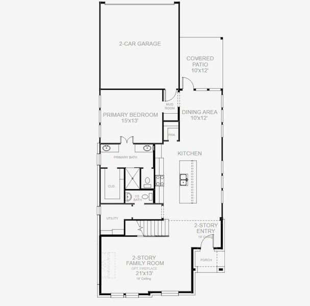 2D floor plan layout for the 2338W by Perry Homes in Bridgeland Central 40', Cypress, TX (Image 3). 2D floor plan layout for the 2338W by Perry Homes in Bridgeland Central 40', Cypress, TX (Image 3).