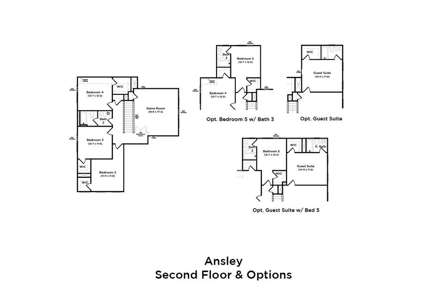 2D floor plan layout for the Ansley by DRB Homes in Riley Farms, Rockvale, TN (Image 37).