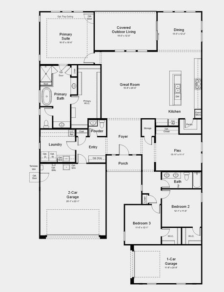 2D floor plan layout for the Camelback by Taylor Morrison in Ladera Trails, Peoria, AZ (Image 3).