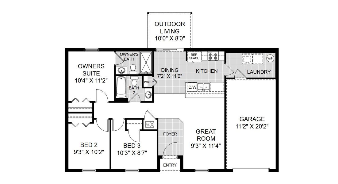 2D floor plan layout of this home in Port Charlotte, Port Charlotte, FL (Image 3).