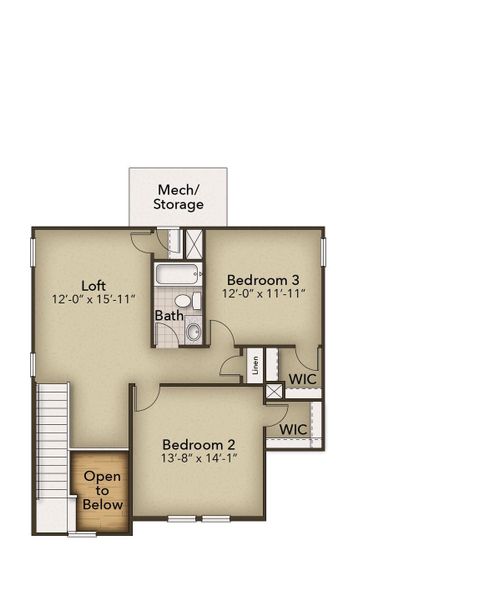 2D floor plan layout of this home in Terrapin, Leland, NC (Image 5).