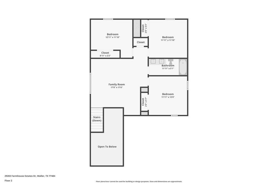 2D floor plan layout of this home in Landing Meadows - Traditional Series, New Caney, TX (Image 3).