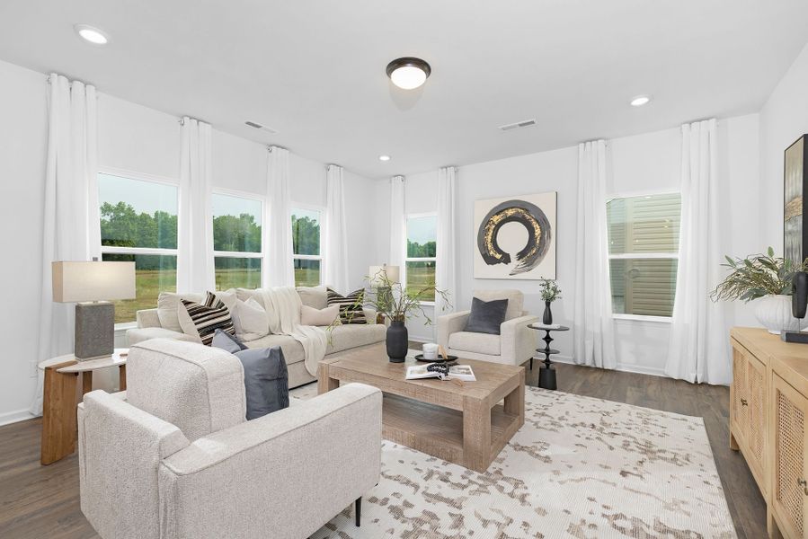 Representative furnished interior of a home built from the Calgary by True Homes in Westbrook Falls, Colfax (Image 9).