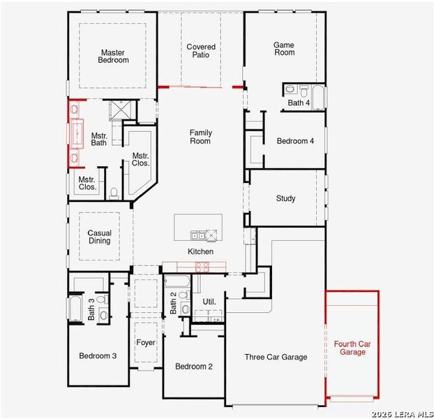 2D floor plan layout of this home in Megan's Landing, Castroville, TX (Image 2). 2D floor plan layout of this home in Megan's Landing, Castroville, TX (Image 2).