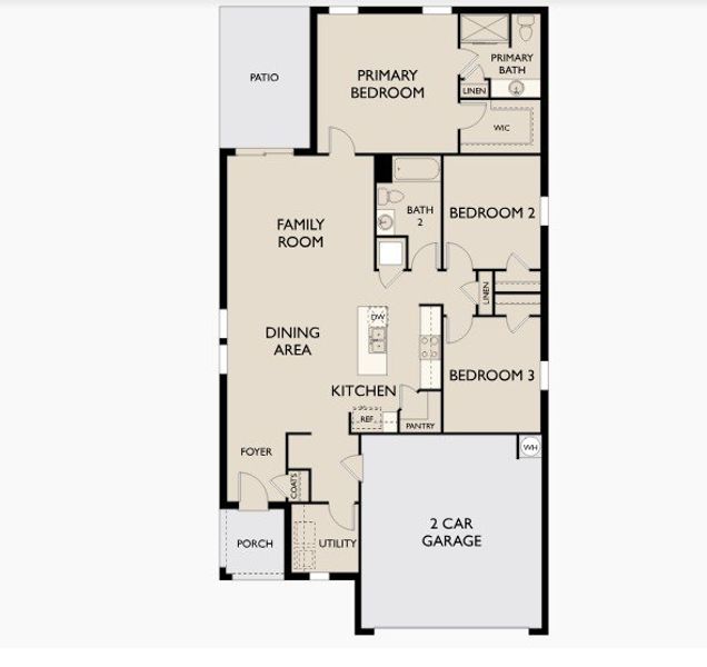 2D floor plan layout of this home in Green Hill, Louisburg, NC (Image 3).