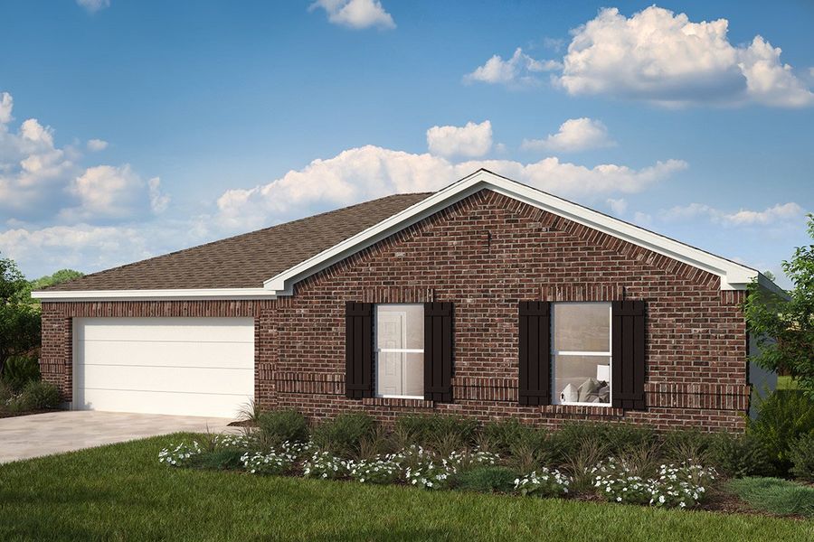 Front exterior of a new home in Heartland Signature, Crandall, TX, highlighting curb appeal (Image 1). Front exterior of a new home in Heartland Signature, Crandall, TX, highlighting curb appeal (Image 1).