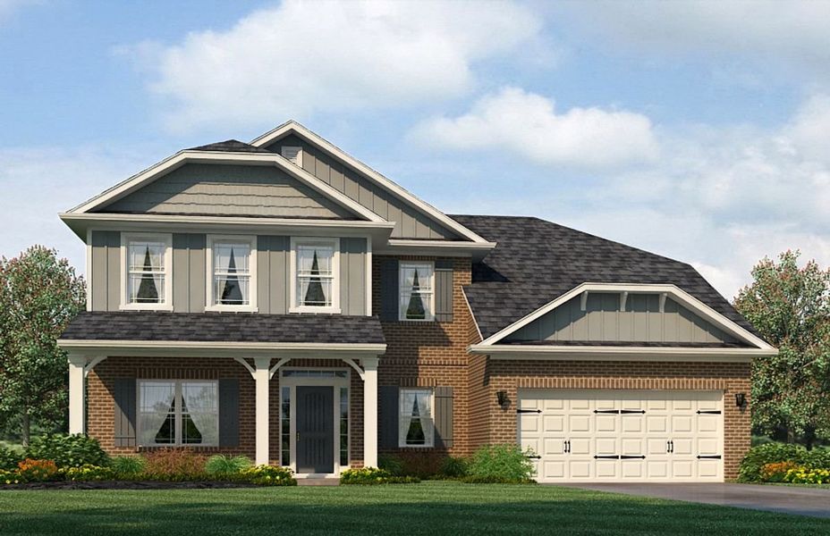 Representative exterior photo of a completed home built from the 3320 by Adams Homes in Norris Landing, Snellville, GA (Image 29).