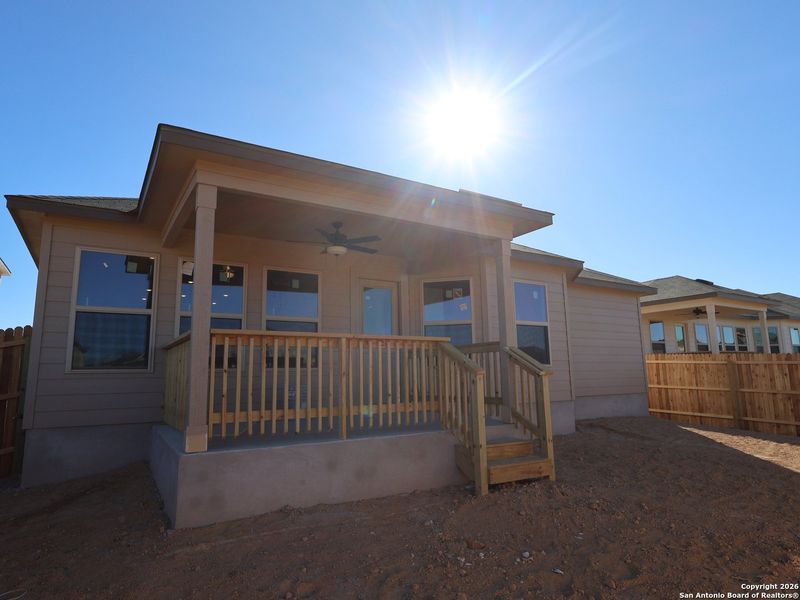 Exterior details and patio area of a home in Winding Brook, San Antonio (Image 4).