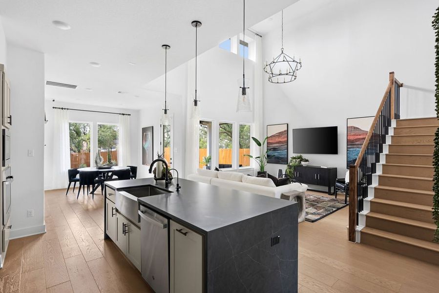 Furnished interior view inside a new home in Park Collection at Heritage, Dripping Springs (Image 9).