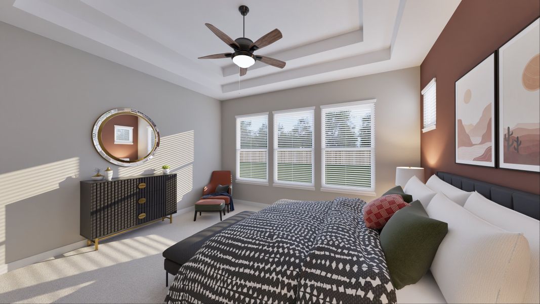 Representative furnished interior of a home built from the Pinehurst by Tricoast Homes in Sunterra 50s, Katy (Image 34). Representative furnished interior of a home built from the Pinehurst by Tricoast Homes in Sunterra 50s, Katy (Image 34).