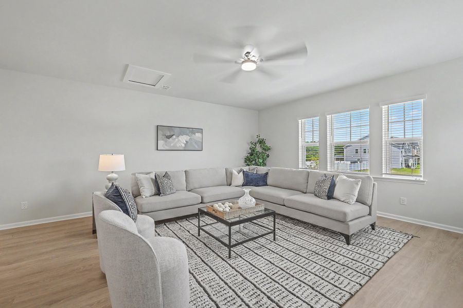 Furnished interior view inside a new home in The Groves of Berkeley, Moncks Corner (Image 15). Furnished interior view inside a new home in The Groves of Berkeley, Moncks Corner (Image 15).