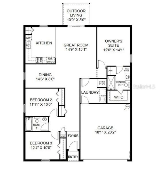 2D floor plan layout of this home in Poinciana, Poinciana, FL (Image 2). 2D floor plan layout of this home in Poinciana, Poinciana, FL (Image 2).