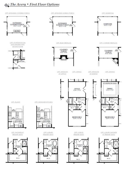 2D floor plan layout for the Avery by Eastwood Homes in Oakley Pointe, Moncks Corner, SC (Image 4).