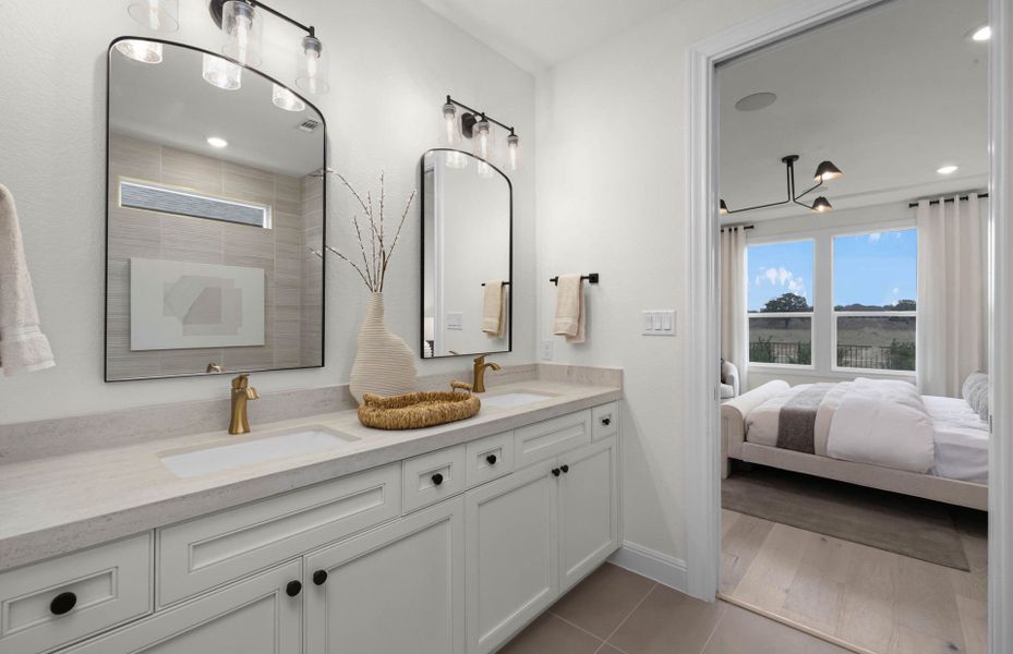 Representative furnished interior of a home built from the Mystique by Del Webb in Del Webb Austin at Lost Pines, Bastrop (Image 57).