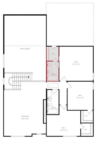 2D floor plan layout of this home in Attwater 55s - Country, Waller, TX (Image 3).