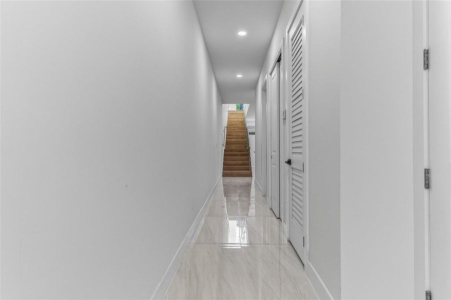 Long hall perfect for a gallery wall