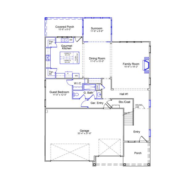 2D floor plan layout of this home in Scotts Hill Village, Wilmington, NC (Image 2). 2D floor plan layout of this home in Scotts Hill Village, Wilmington, NC (Image 2).