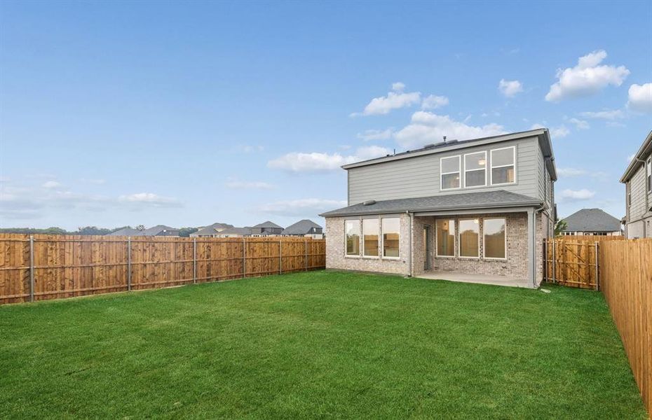 Large fenced in backyard
