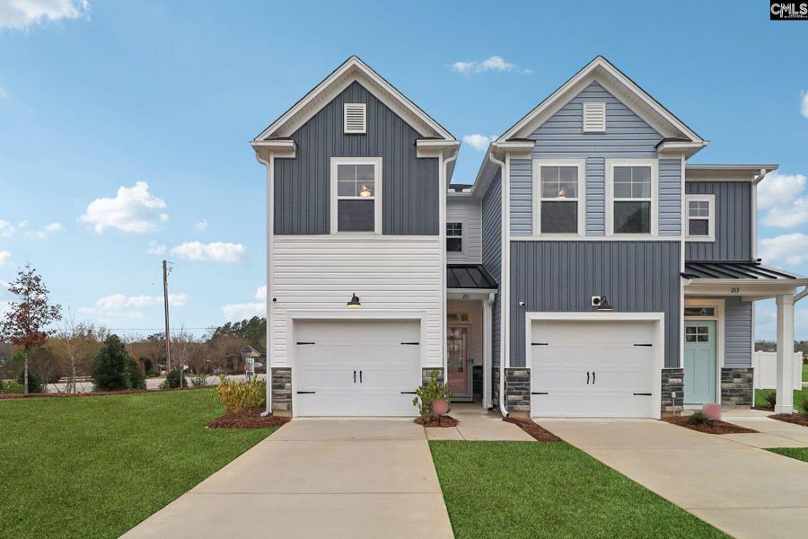 Front exterior of a new home in Walker’s Trail, Lexington, SC, highlighting curb appeal (Image 31). Front exterior of a new home in Walker’s Trail, Lexington, SC, highlighting curb appeal (Image 31).
