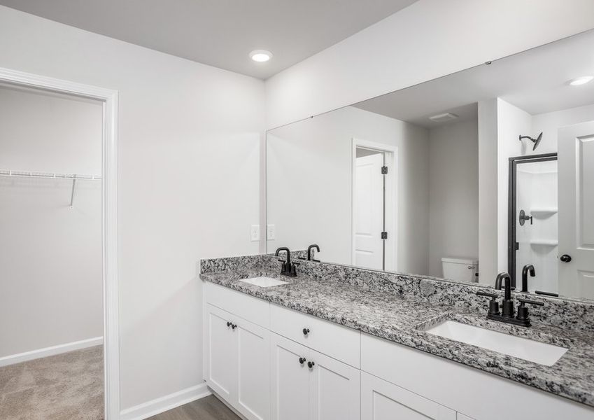 Master bath with dual sinks