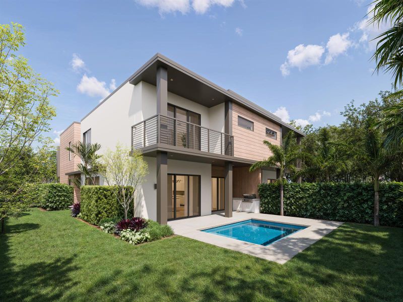 rendering is of a corner unit