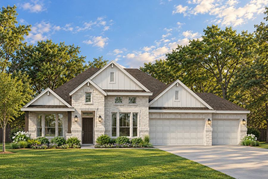 Representative exterior photo of a completed home built from the Agave Single Story by Kindred Homes in Dominion Park, Waxahachie, TX (Image 27).