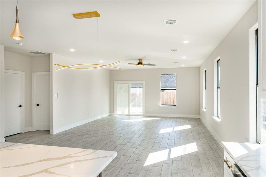 Living room with ceiling fan