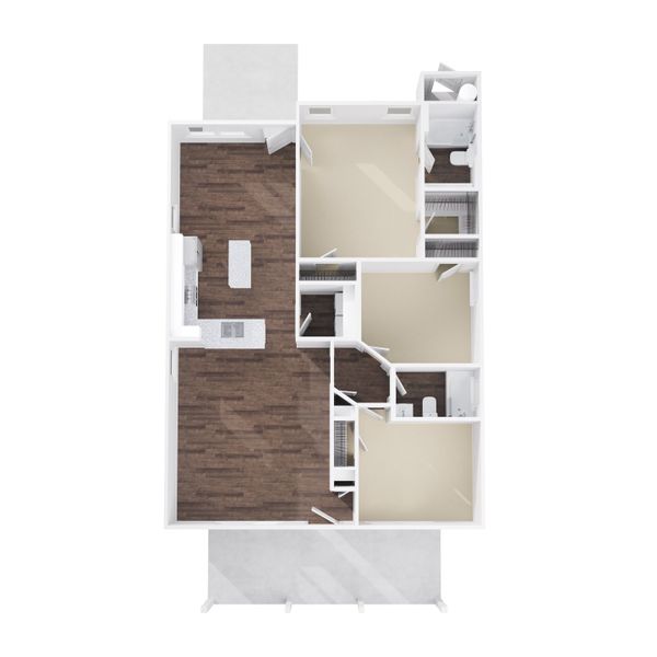 2D floor plan layout for the Dogwood by Foundation Home Builders LLC in Ambergate II, Rocky Mount, NC (Image 2). 2D floor plan layout for the Dogwood by Foundation Home Builders LLC in Ambergate II, Rocky Mount, NC (Image 2).
