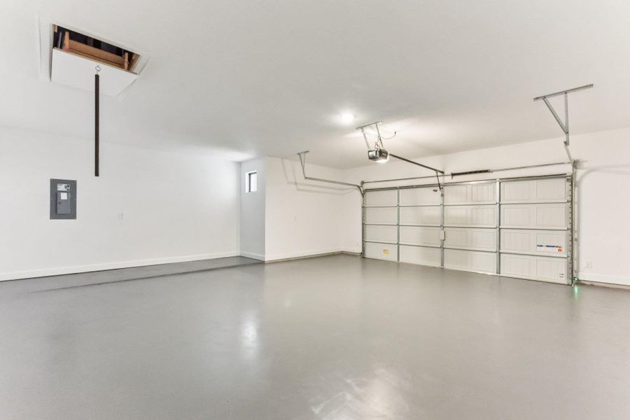 Garage with electric panel Garage with electric panel