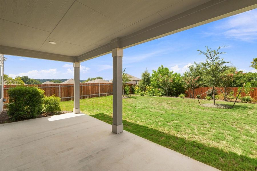 Exterior details and patio area of a home in River Bluff, Leander (Image 4). Exterior details and patio area of a home in River Bluff, Leander (Image 4).