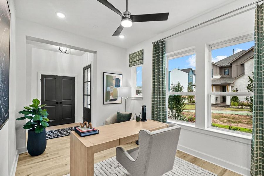 Furnished interior view inside a new home in Indigo - Cottages Row Collection, Richmond (Image 10). Furnished interior view inside a new home in Indigo - Cottages Row Collection, Richmond (Image 10).