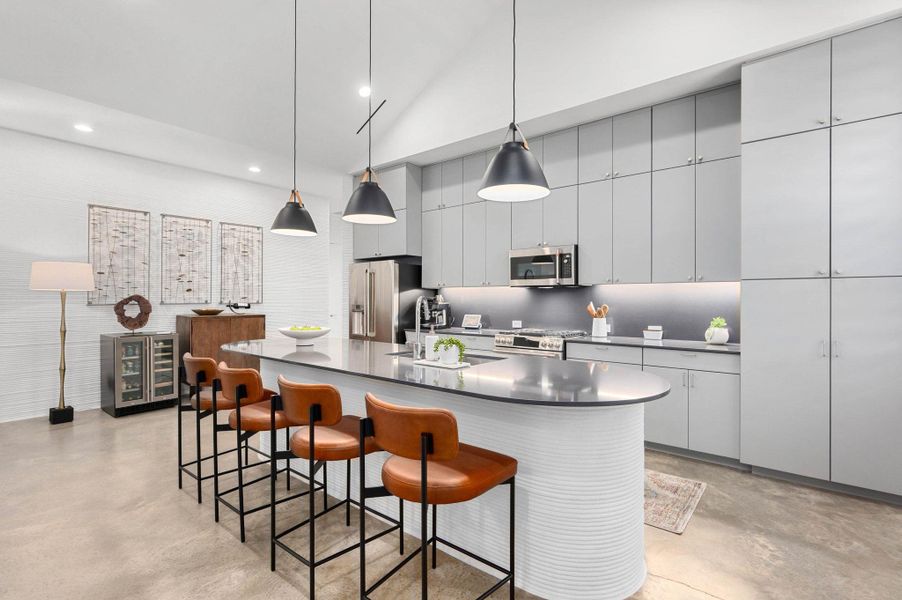 Furnished interior view inside a new home in Wolf Ranch: Genesis Collection, Georgetown (Image 14). Furnished interior view inside a new home in Wolf Ranch: Genesis Collection, Georgetown (Image 14).