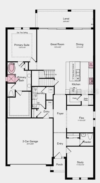 2D floor plan layout of this home in Skye Ranch Community Group Page, Sarasota, FL (Image 4).