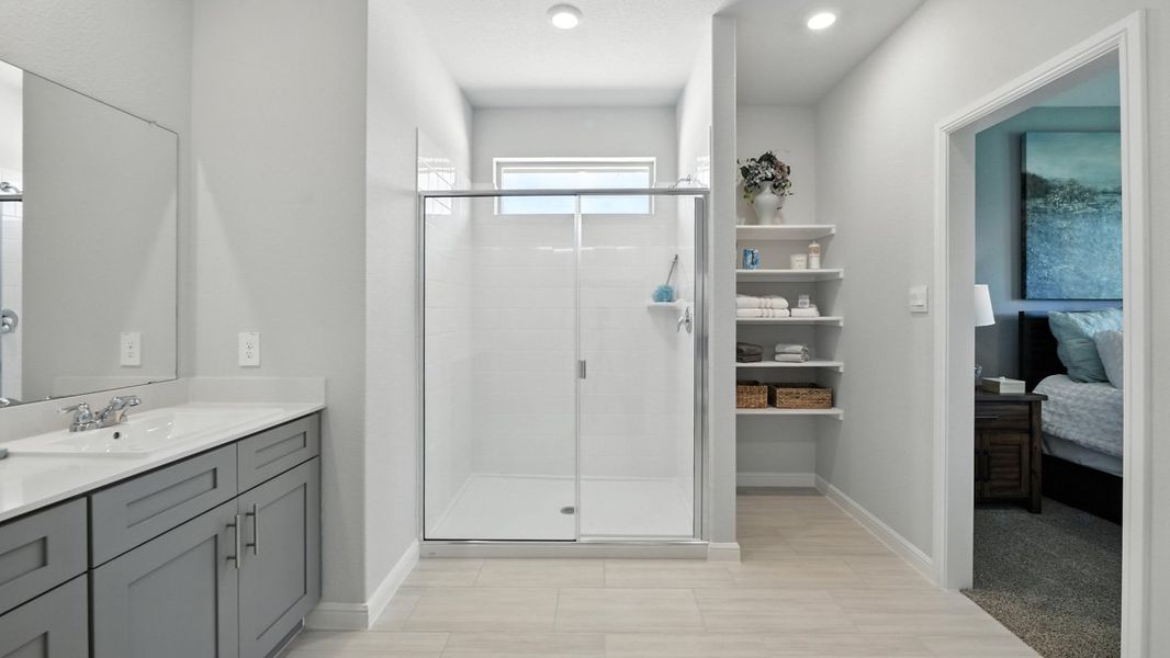 Representative furnished interior of a home built from the Natchez by D.R. Horton in The Canyons, Keene (Image 22).