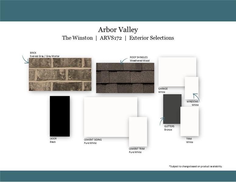 Sample of building materials used in homes in Arbor Valley, Spring Hill (Image 39). Sample of building materials used in homes in Arbor Valley, Spring Hill (Image 39).