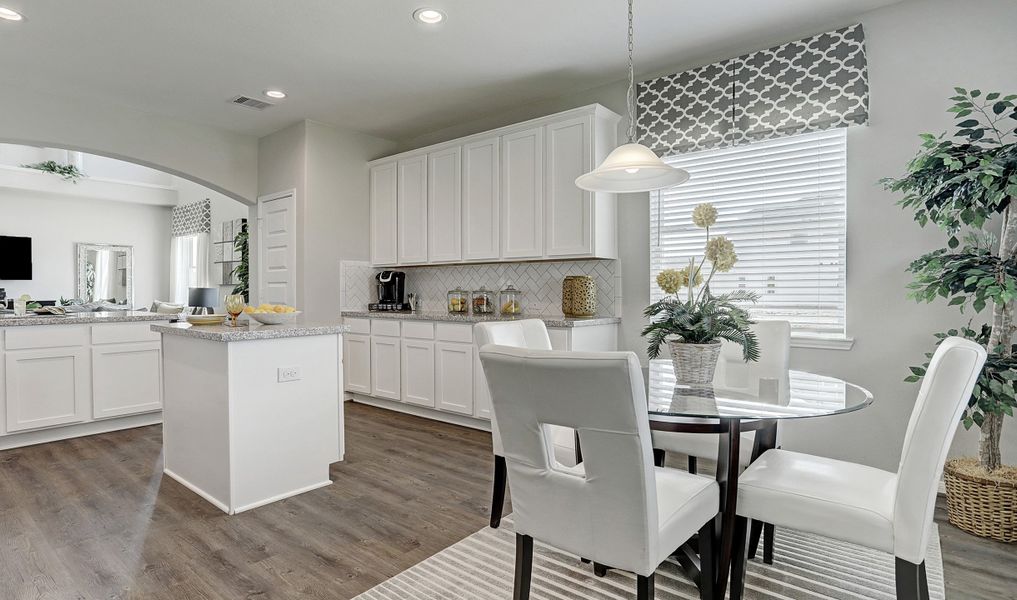 View of kitchen and dining area