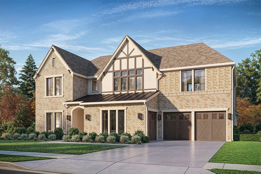 Representative exterior photo of a completed home built from the Verano by Landon Homes in Fields - Brookside North, Frisco, TX (Image 6). Representative exterior photo of a completed home built from the Verano by Landon Homes in Fields - Brookside North, Frisco, TX (Image 6).