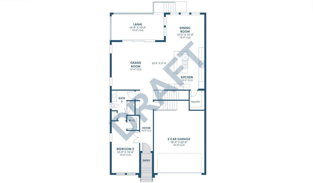 2D floor plan layout for the Seabreeze A by Homes by WestBay in City Homes - South Tampa, Tampa, FL (Image 3).