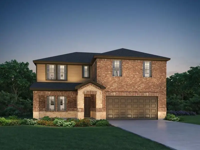 Front exterior of a new home in Pine Lake Cove - Classic Series, Montgomery, TX, highlighting curb appeal (Image 1).
