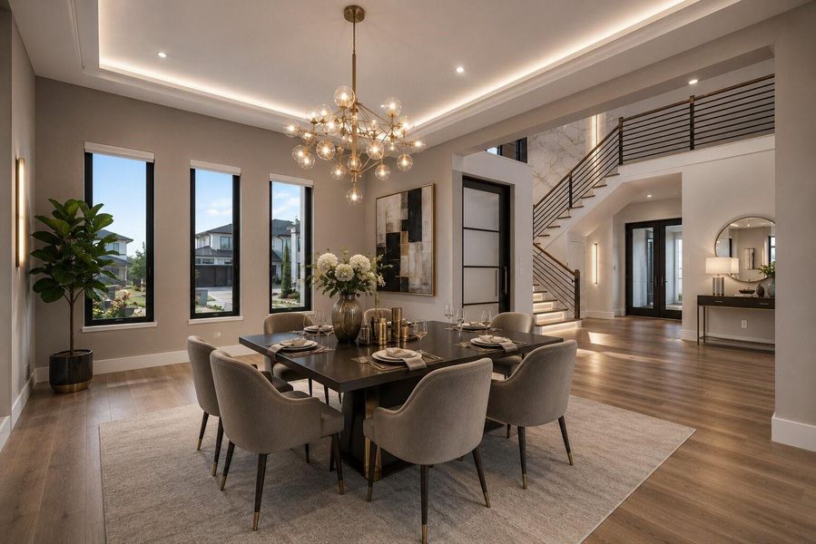 Formal Dining Room **Virtually Staged** to showcase the space’s versatile design potential and inspire a variety of furnishing and décor possibilities. Images are for illustrative purposes only and may not reflect the room’s current appearance or actual furnishings.