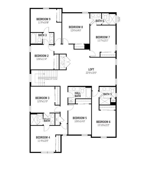 2D floor plan layout of this home in Solara Resort, Kissimmee, FL (Image 4).