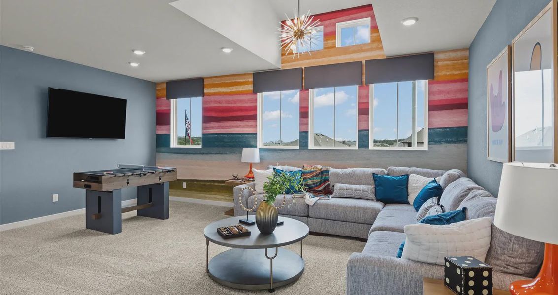 Representative furnished interior of a home built from the Davis by Chesmar Homes in Stream Waters, Buda (Image 26).