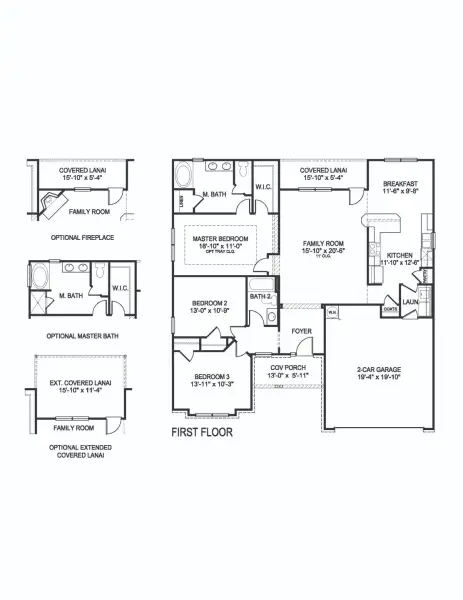 2D floor plan layout for the 1602-2 by Adams Homes in Ham Farm, La Grange, NC (Image 3).